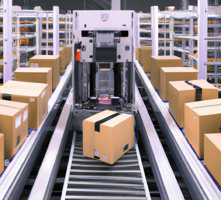 Warehouse conveyor with cases