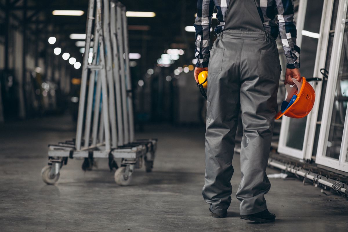 Factory worker with hardhat
