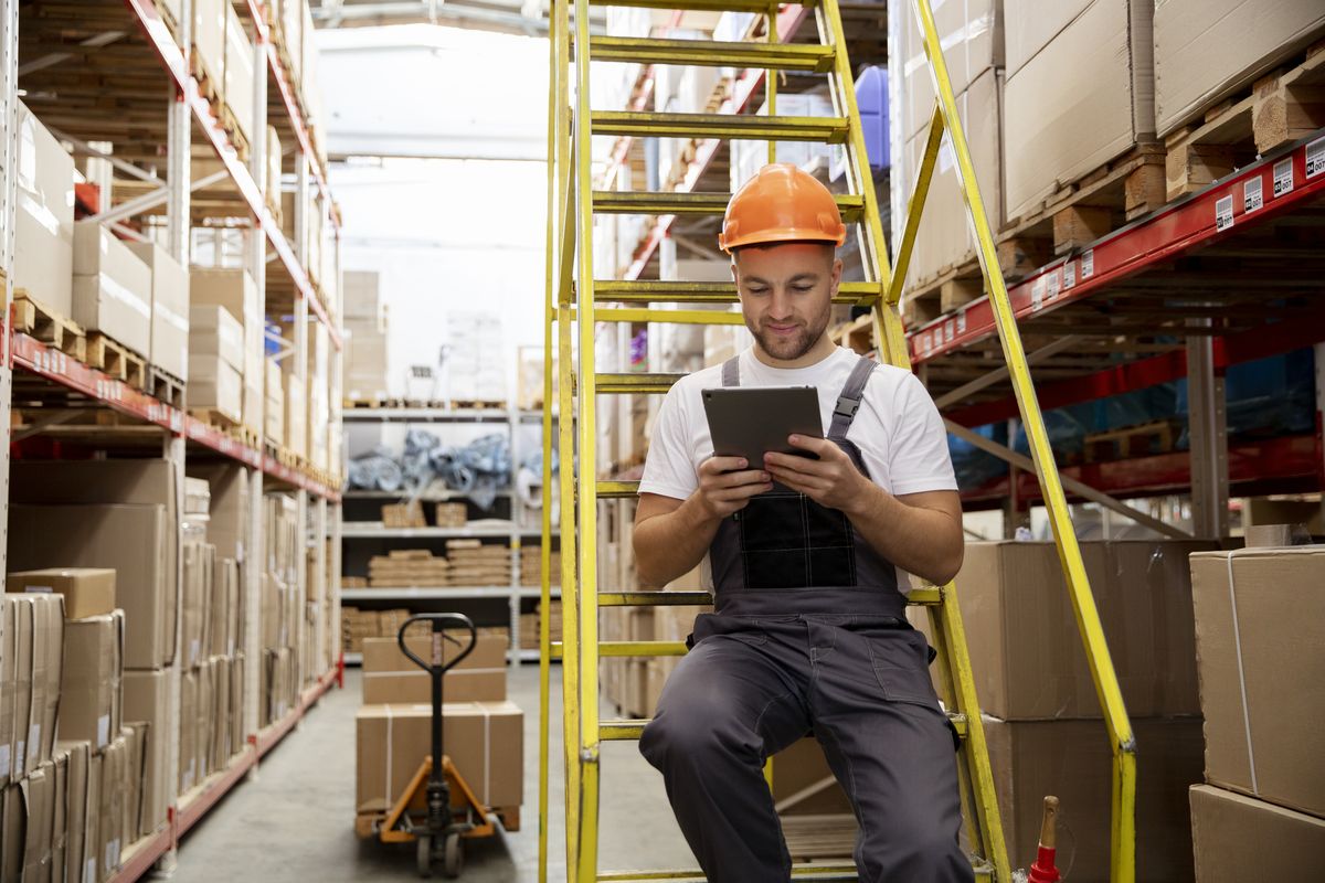 Warehouse Worker with Clipboard