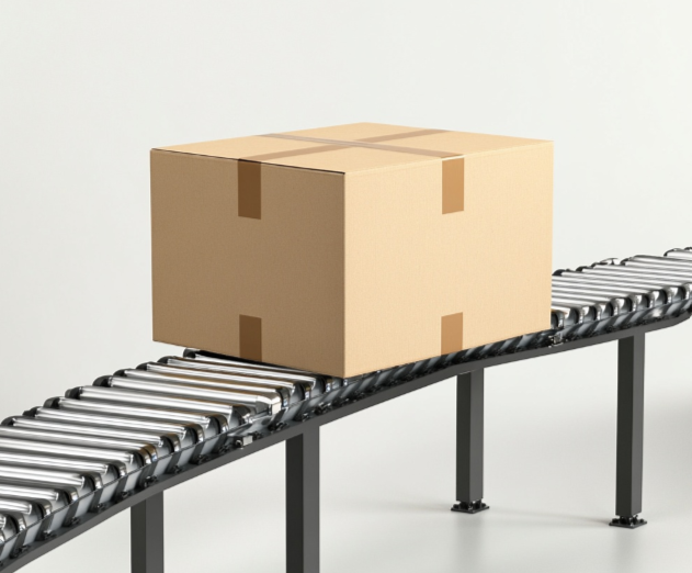 Too-big box on conveyor
