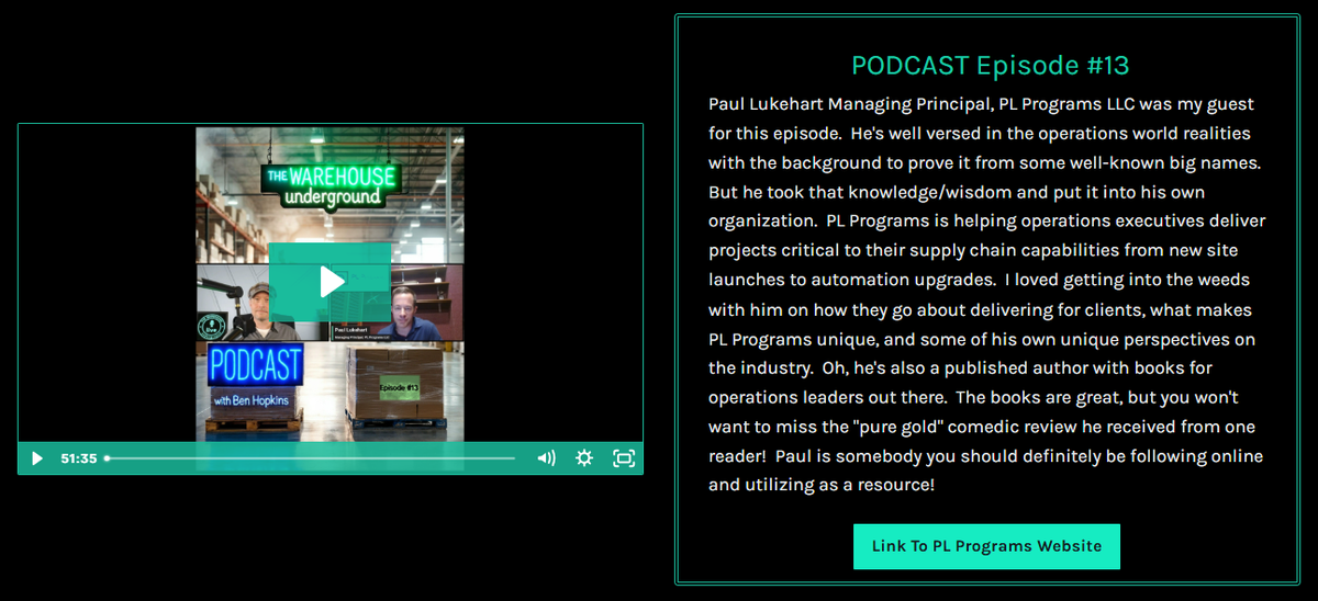 Warehouse Underground Podcast summary